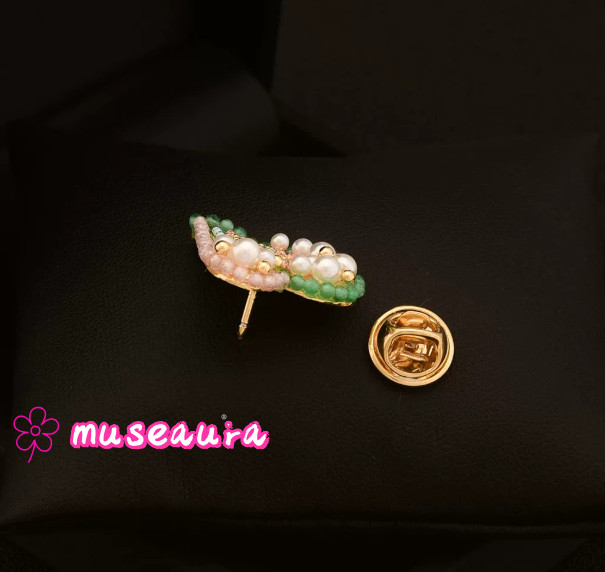 Vintage Oil Painting Pattern Bow Collar Clips Decorative Fastener for Suit