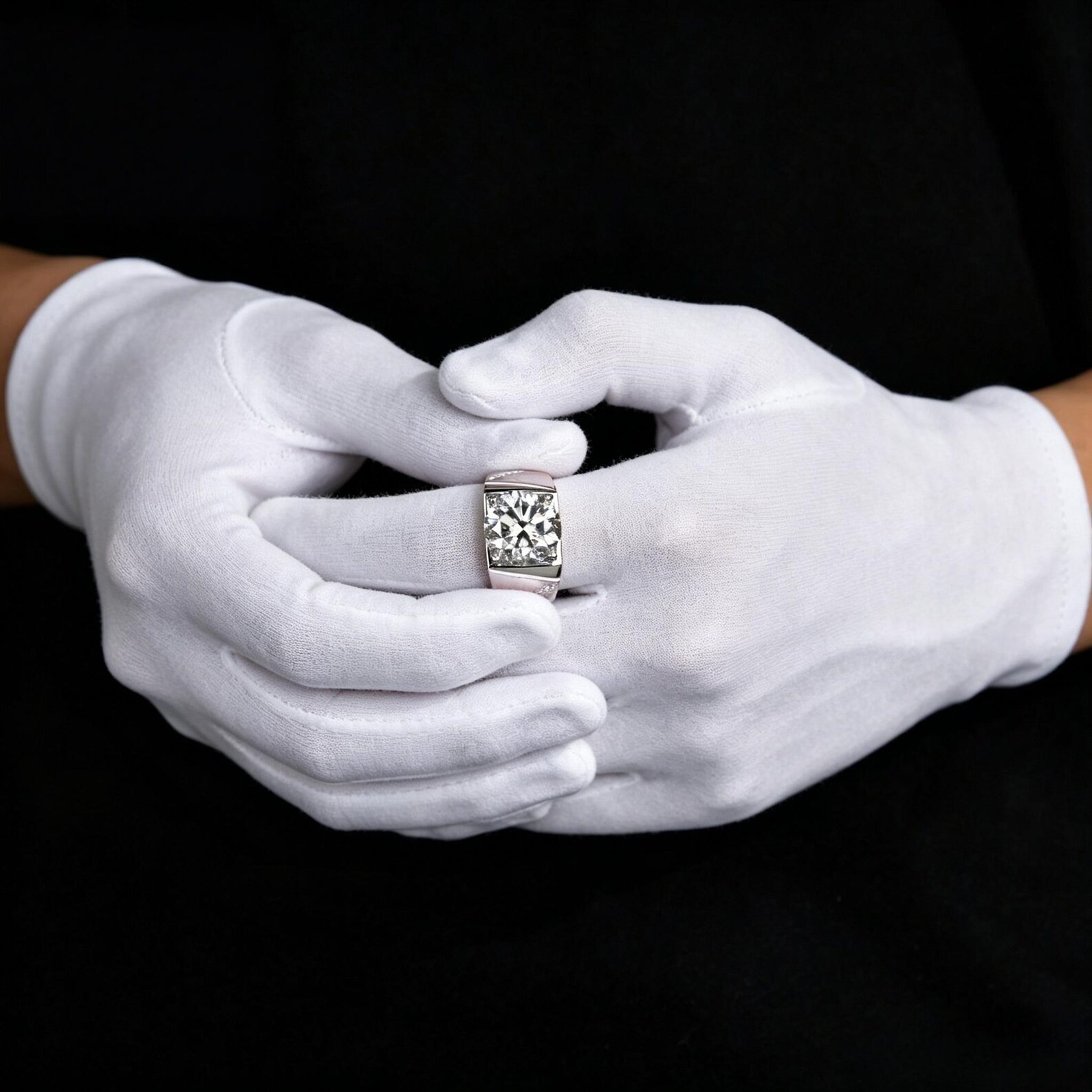 Rare 10 Ct Certified White Diamond Solitaire Men’s Ring 925 Silver Great Shine