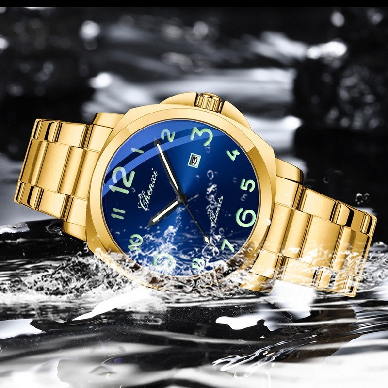 CHENXI Men’s Stainless Steel Luminous Casual Business Calendar Quartz Watch Gift