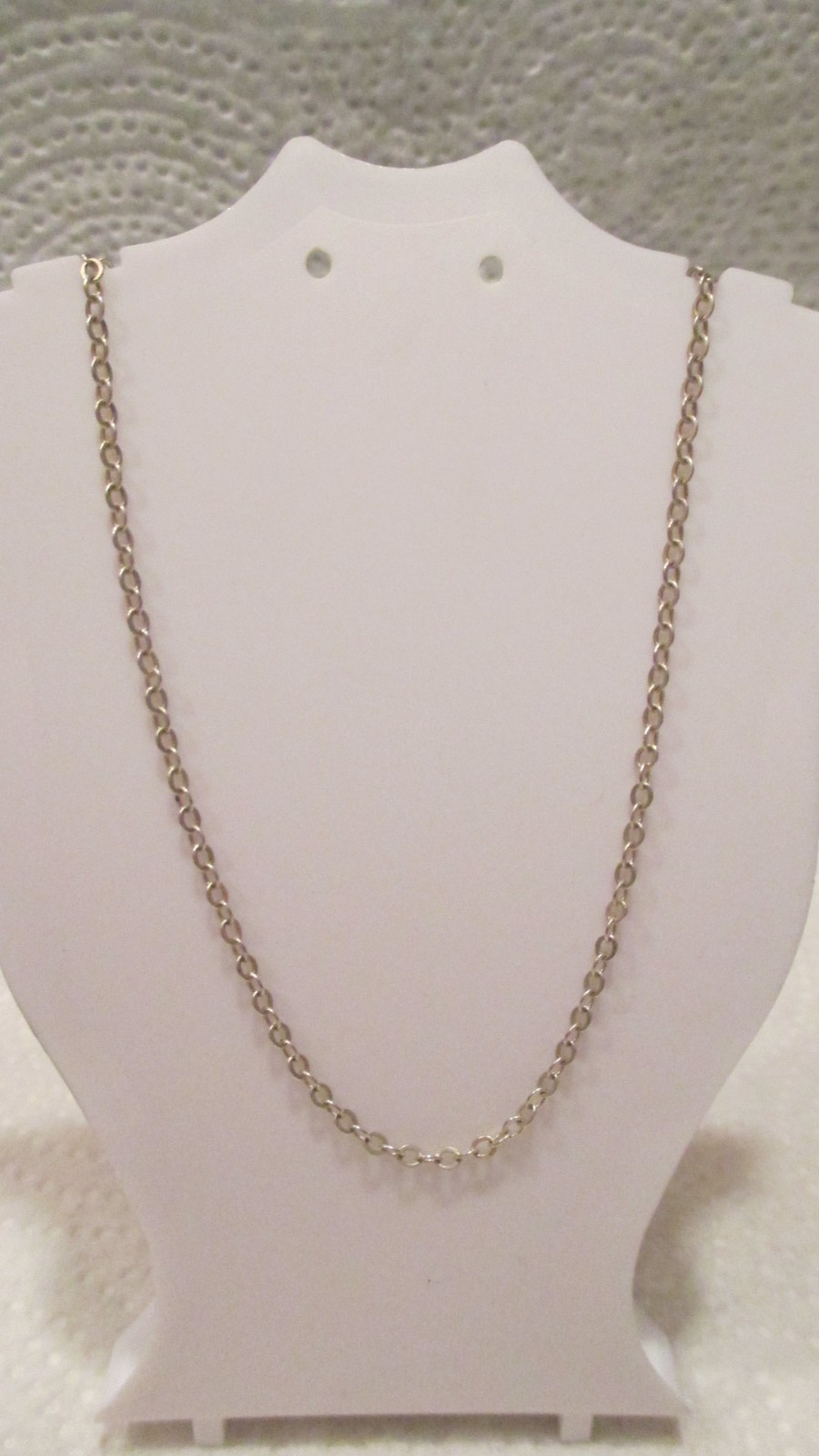 Vintage Hallmarked 18kgp White Gold 25in Chain-Link Necklace – 2.7gr – Exc Cond