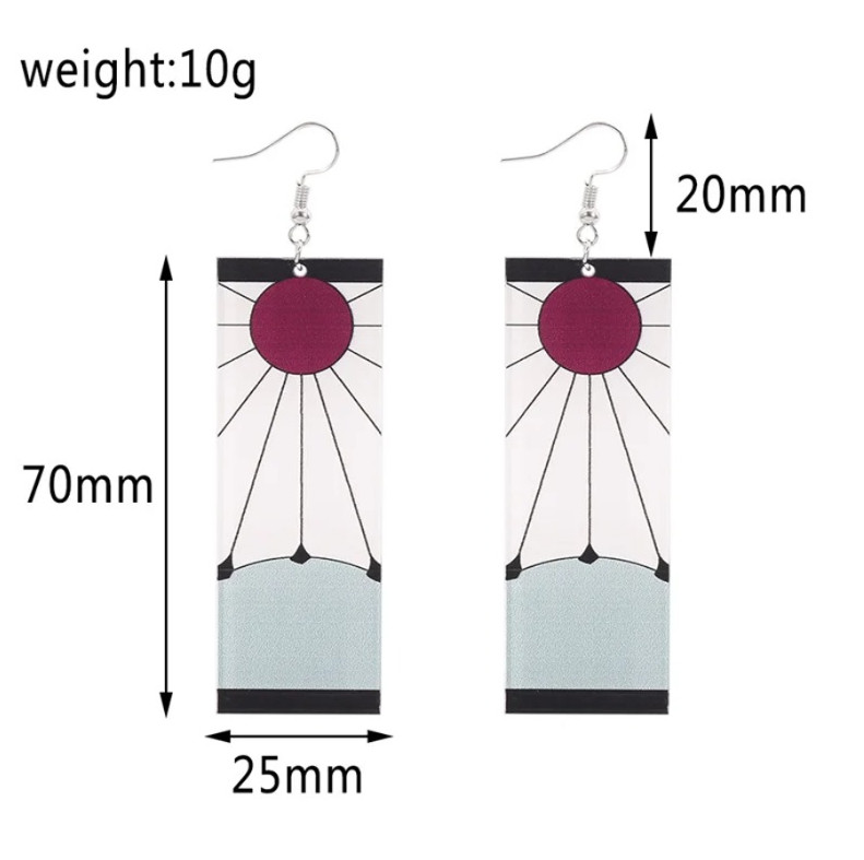 2pcs Anime Demon Slayer Inspired Acrylic Drop Earrings – Stylish Otaku Jewelry