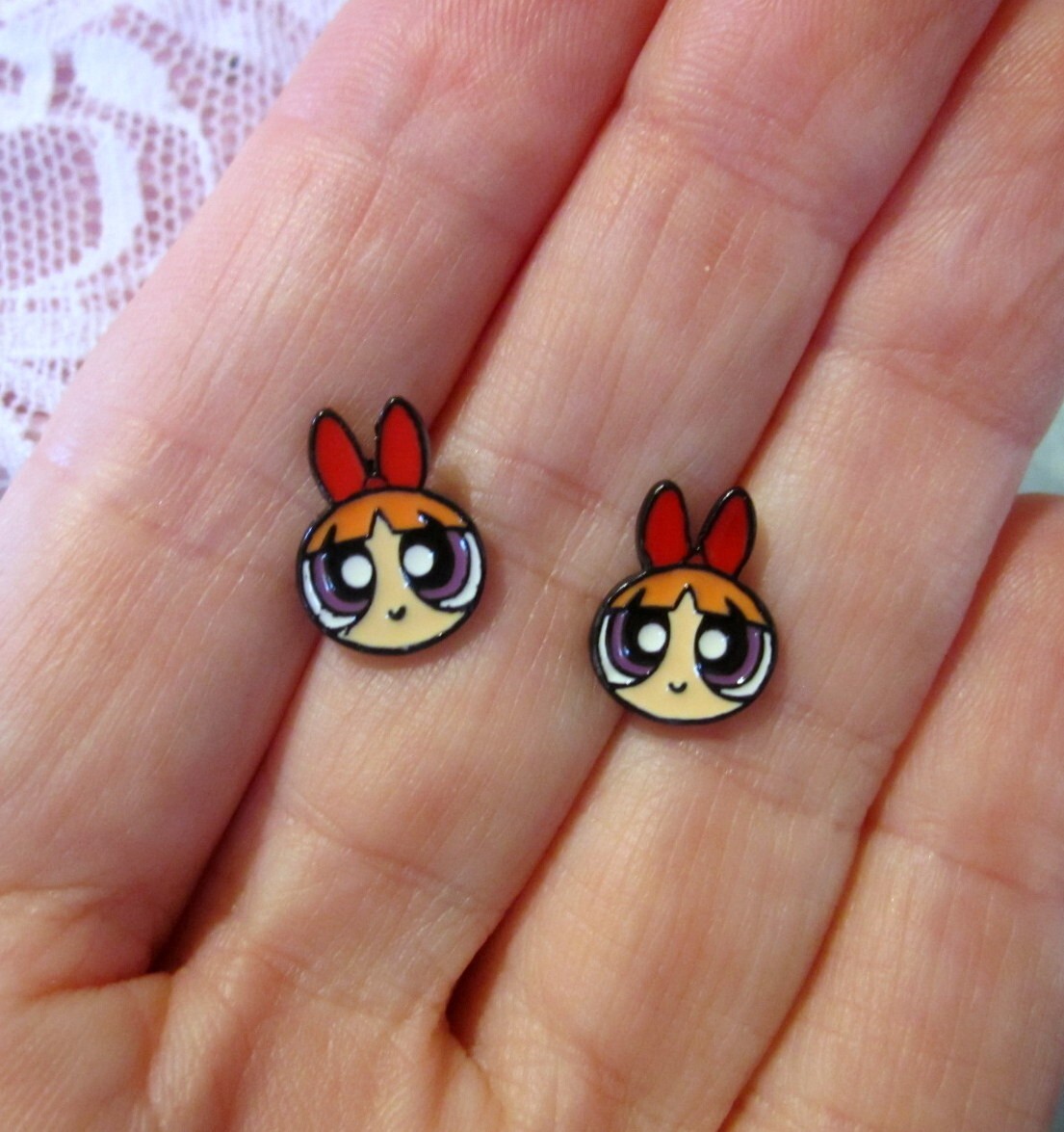 Blossom Earrings Powerpuff Girls ~ Hypoallergenic