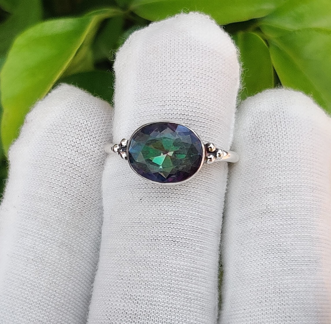 Mystic Topaz Ring, 925 Sterling Silver Handmade Ring Gift Jewelry 7.5 SIZE