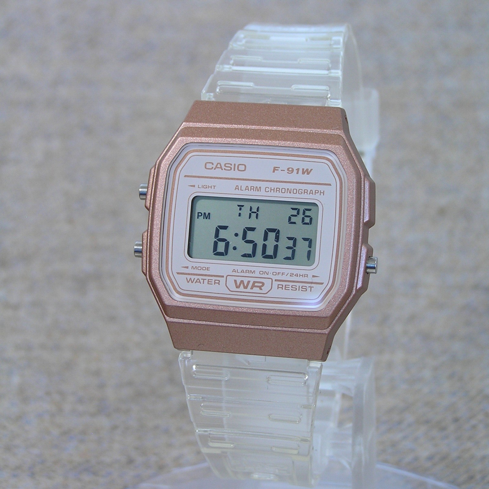 UK STOCK CASIO F-91WS-7A3JF Japan Exclusive Digital Watch Clear Imported Model
