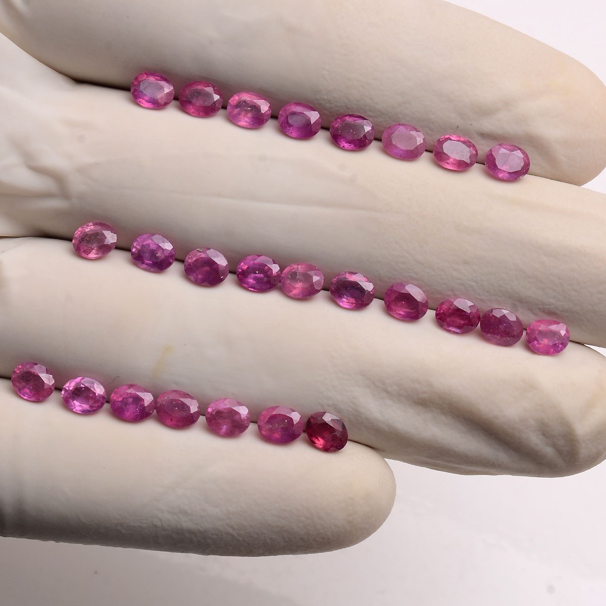 Royal Red~ Lot 23 Pcs Natural Ruby Mozambique 5mmx4mm Oval Cut Loose Gemstones