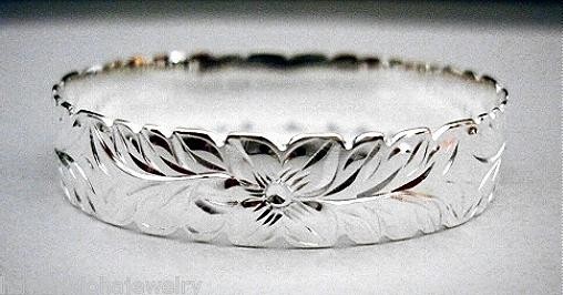 10MM HAWAIIAN BM 925 STER SILVER HAWAIIAN ROYAL LEI MAILE KEIKI CHILD BANGLE