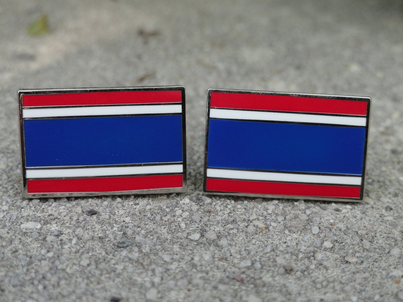 Thailand Flag Cufflinks–Thai Asian Southeast Asia Bangkok Siam Siamese