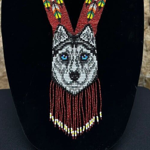 Handmade Necklace Seed Bead Boho American Style Nativ Beaded Multi Strand