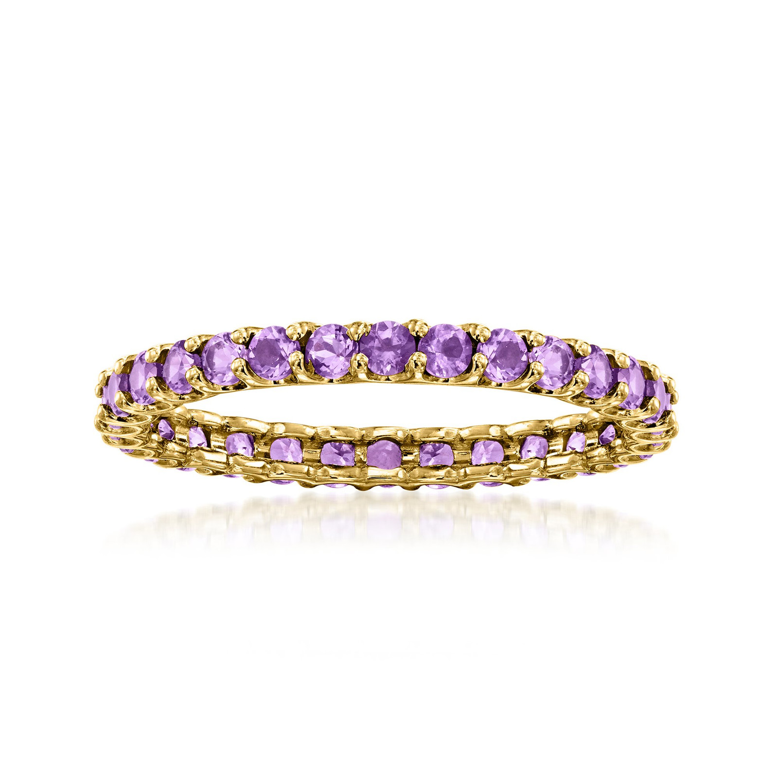 Ross-Simons 0.90 ct. t.w. Amethyst Eternity Band in 14kt Yellow Gold
