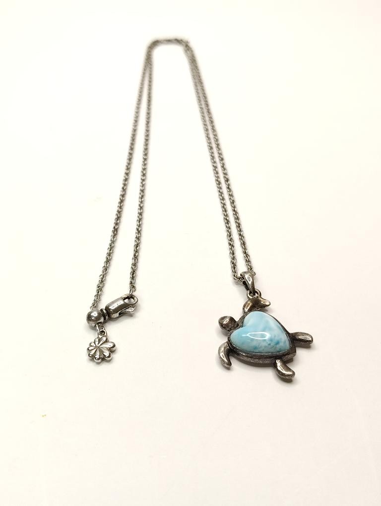 Silver 925 Fashion Turtle Pendant Necklace 7.71G (SB1127276)