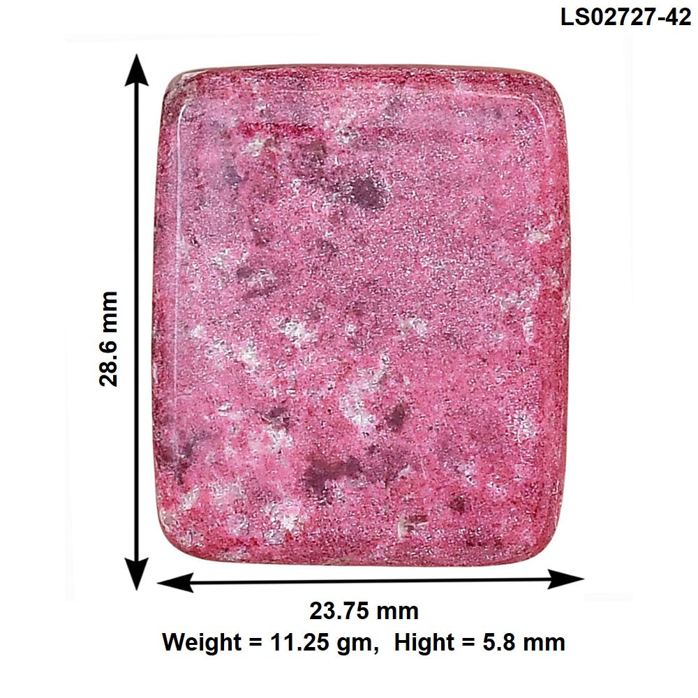 Natural Pink Thulite 28.6×23.75×5.8 mm Baguette Polished Gemstone LS02727-42