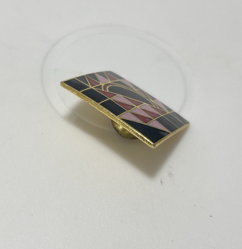 Rare Vintage B Nardozzi 1986 Enamel Pin Geometric Art Deco State College PA
