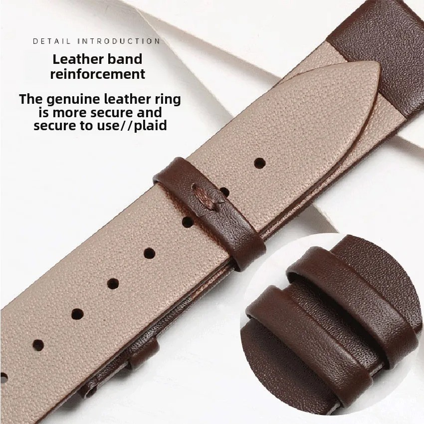 Leather Watch Strap for Skagen 18mm 20mm 22mm Silver Pin Buckle Band