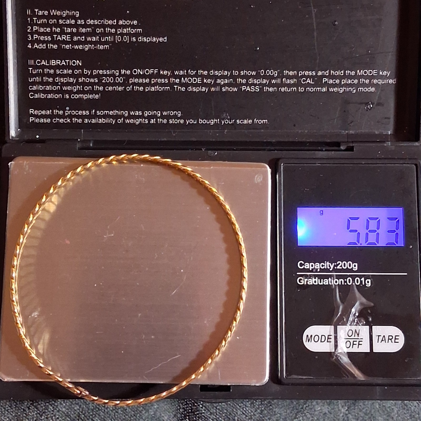 Vintage 1/20 12K Gold Filled Twisted Rope Bangle Bracelet BB Maker Mark 5.83g