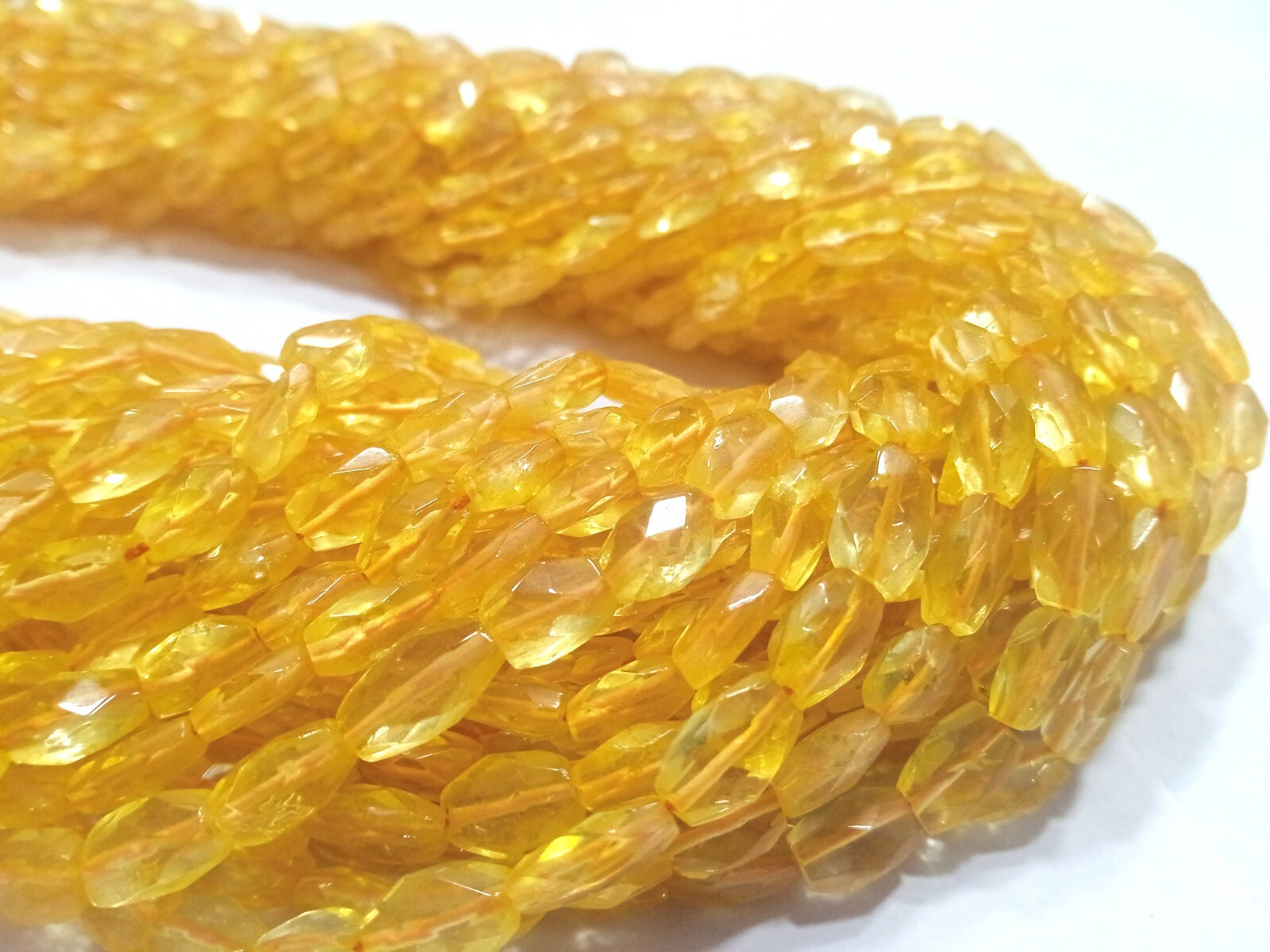 CITRINE OVAL 4X7-5X8MM FACETED CUT LOOSE GEMSTONE BEADS 13″INCH 1 STRAND AG