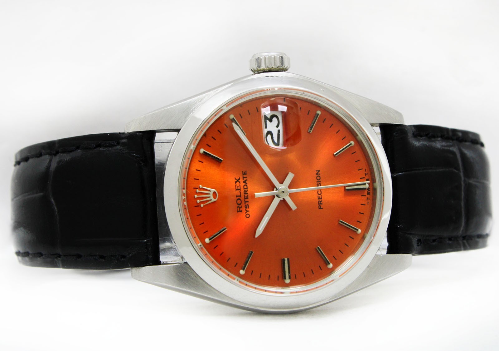 Vintage Rolex Oysterdate Precision 34mm Men Steel Watch Ref 6694