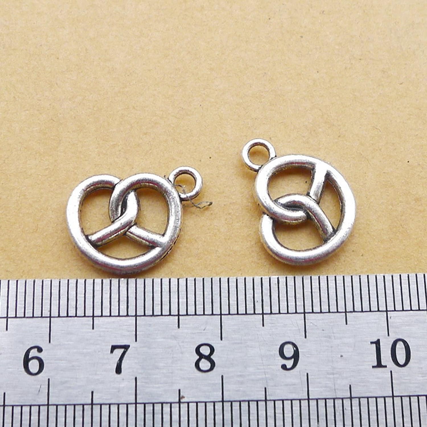 Last 25PCS Antique Silver PRETZEL Charm Pendant Connector 12X17mm JHS556-LY303