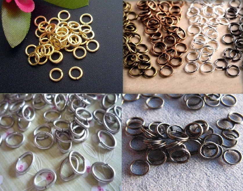 Jump Rings Plated Gold Silver Bronze Black Open Split Double or Oval 3MM-10MM OD