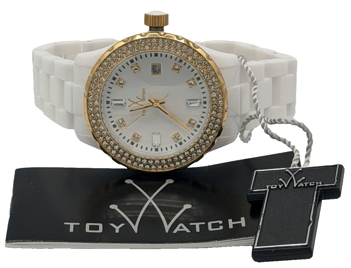 ToyWatch Quartz Women’s Watch Swarovski Crystal Encrusted Gold Tone Bezel New