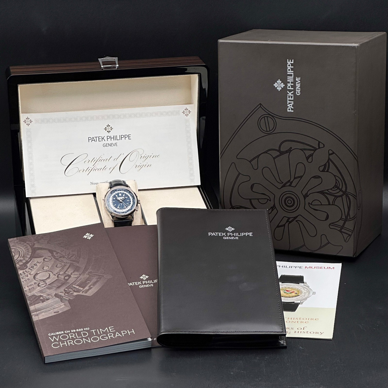 Patek Philippe World Time Flyback Chronograph 5930G White Gold Complete 39.5mm