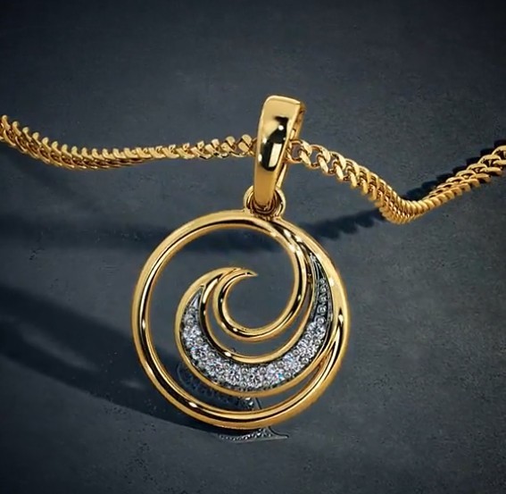 2Ct Round Cut Simulated Diamond Women’s Charm Pendant In 14K Yellow Gold Plated