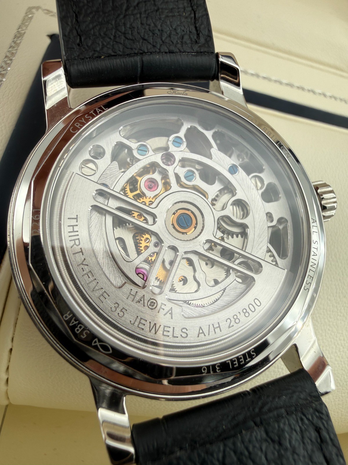 HAOFA Tourbillon 3D Galaxy Double Barrel Crystal Bezel Automatic Tou Ref. 2268
