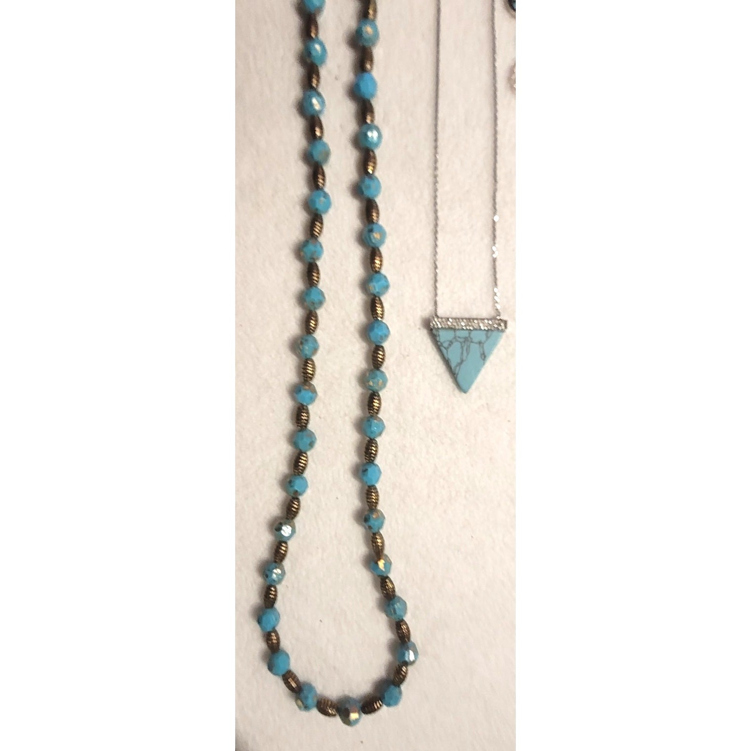 10 Pc Faux Turquoise Jewelry Lot Necklaces Ring Pendants Michael Kors, SAQ, NR