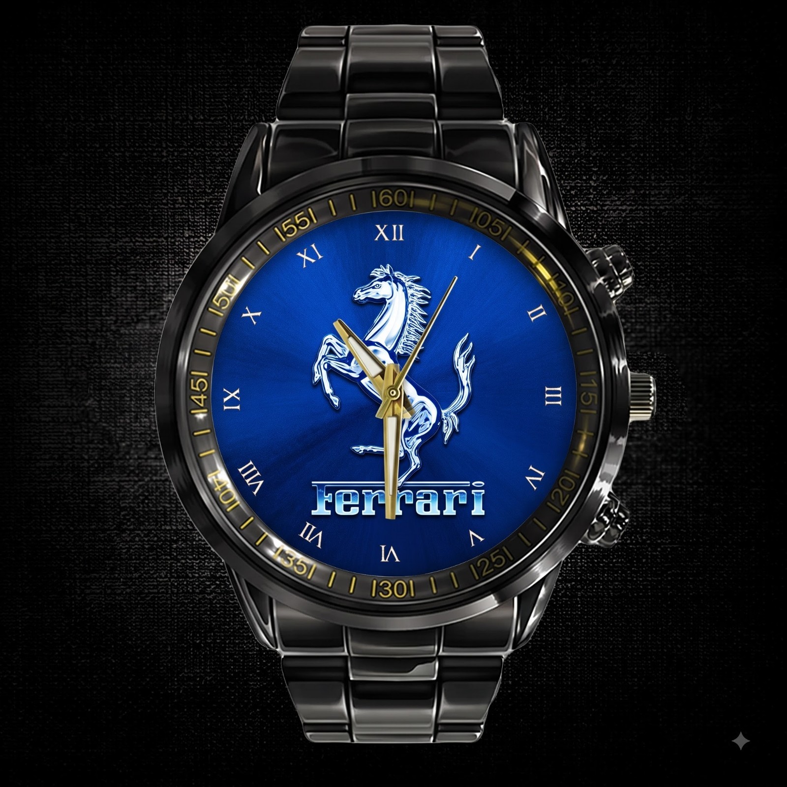 Personalized Ferrari Red Motorsport Stainless Steel Watch Racing Gift for Men