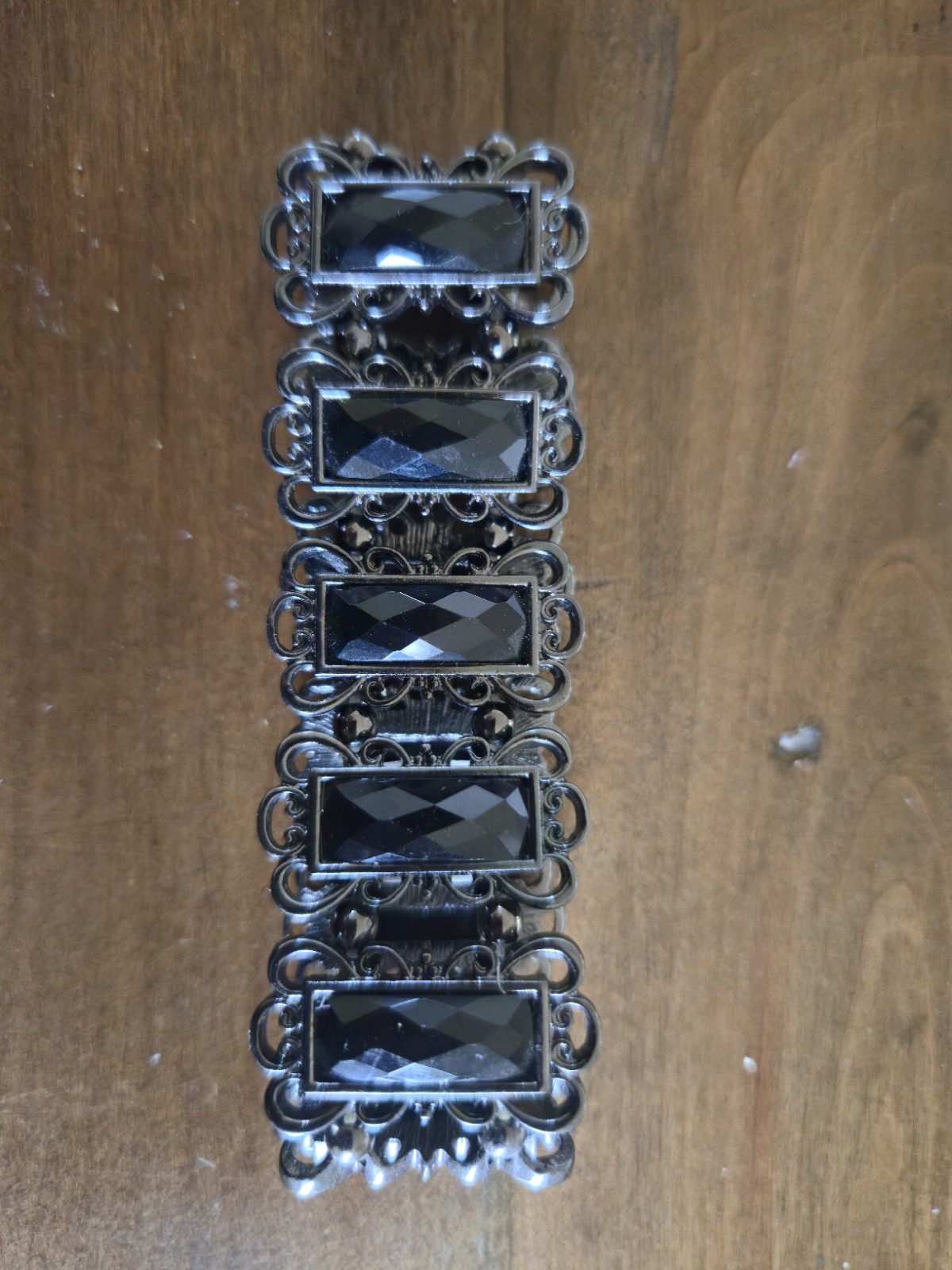 Black Rhinestone Stretchy Bracelet