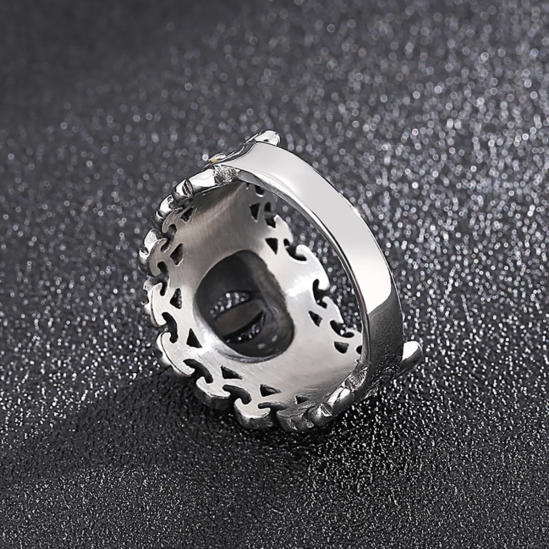 MENDEL Mens Black CZ King Crown Ring Men Stainless Steel Size 6 8 9 10 11 12-15