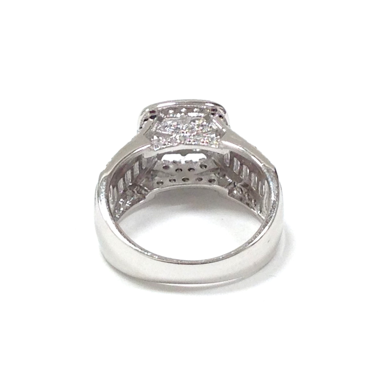 FZN Fuzion Creations 925 Sterling Silver Quad Princess-Cut Clear CZ Ring Size 4