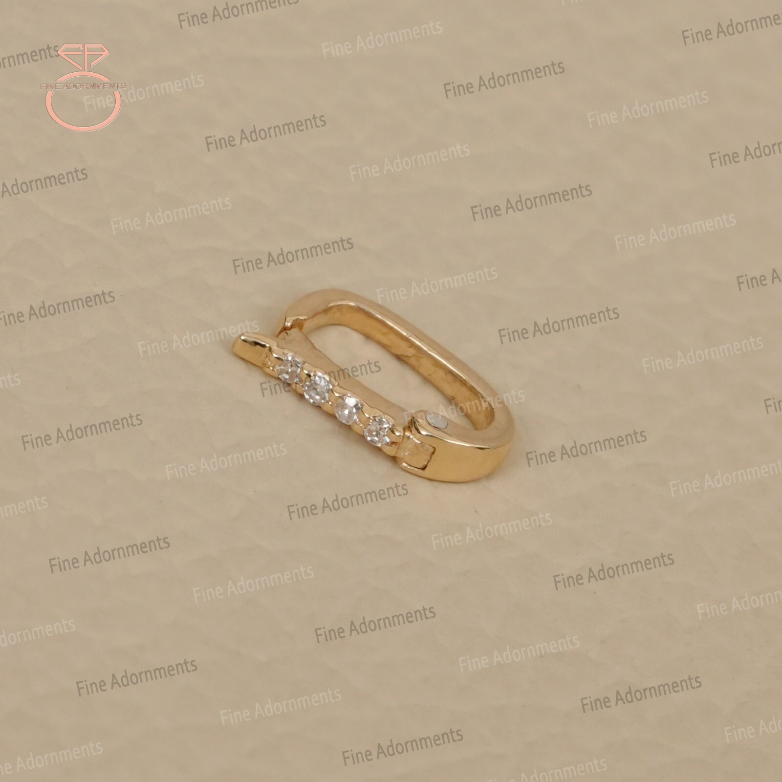 Natural Pave Diamond Solid 14K Yellow Gold Clasp Finding Handmade Charm Jewelry