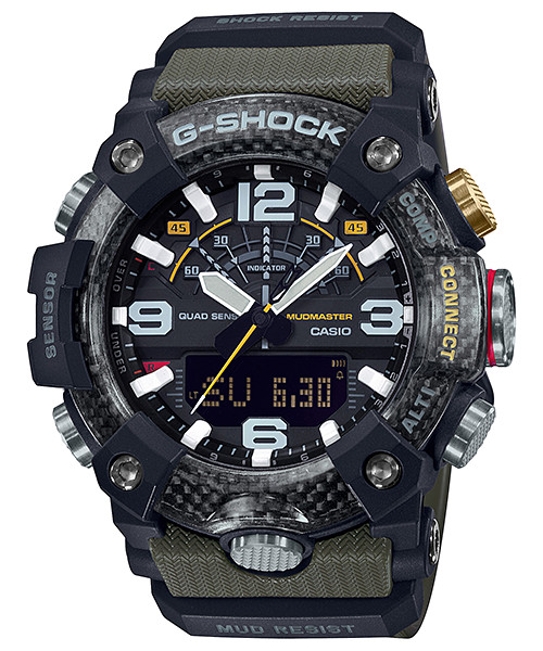 CASIO G-SHOCK GG-B100-1A3 MUDMASTER x CARBON QUAD SENSOR WATCH ARMY GREENxBLACK
