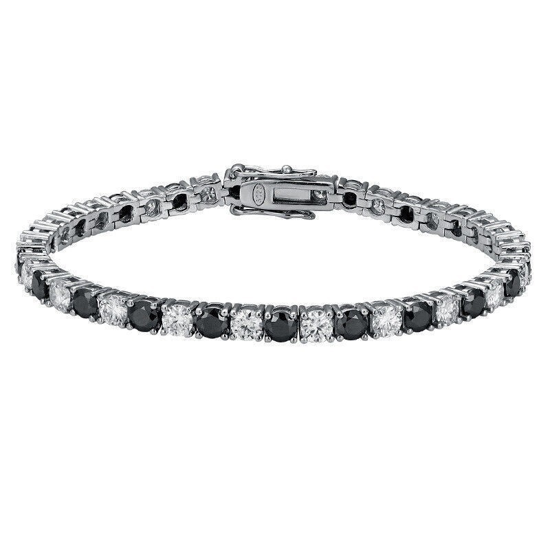 3-6.5MM Moissanite Tennis Chain Bracelet Solid 925 Sterling Silver Pass Tester