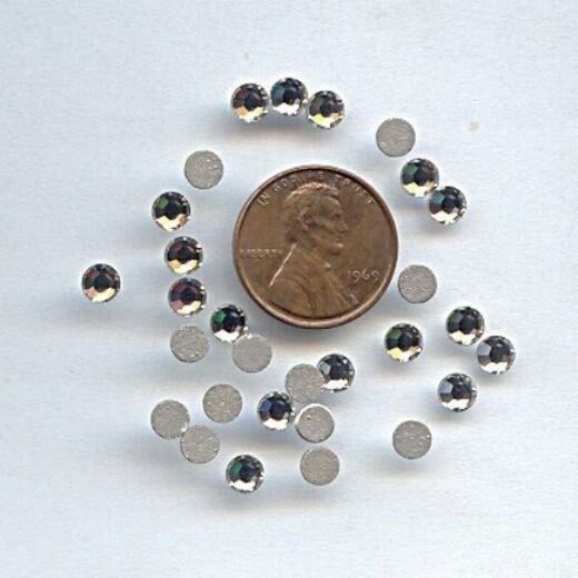 24 AUSTRIAN CRYSTAL 4.5mm ROUND FACETED CRYSTAL CABOCHONS V866