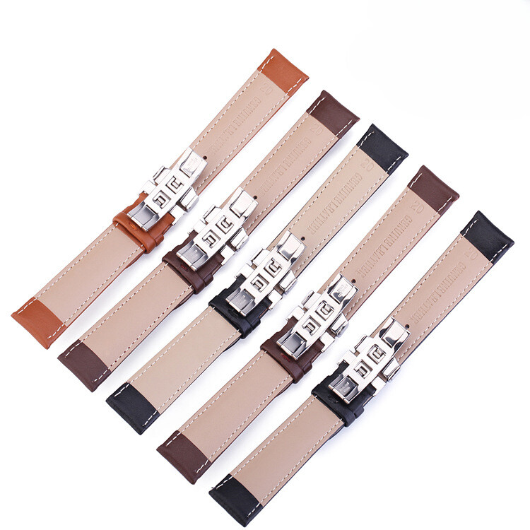 Premium Genuine Calf Leather Watch Strap Band Butterfly Clasp12-24mm Universal