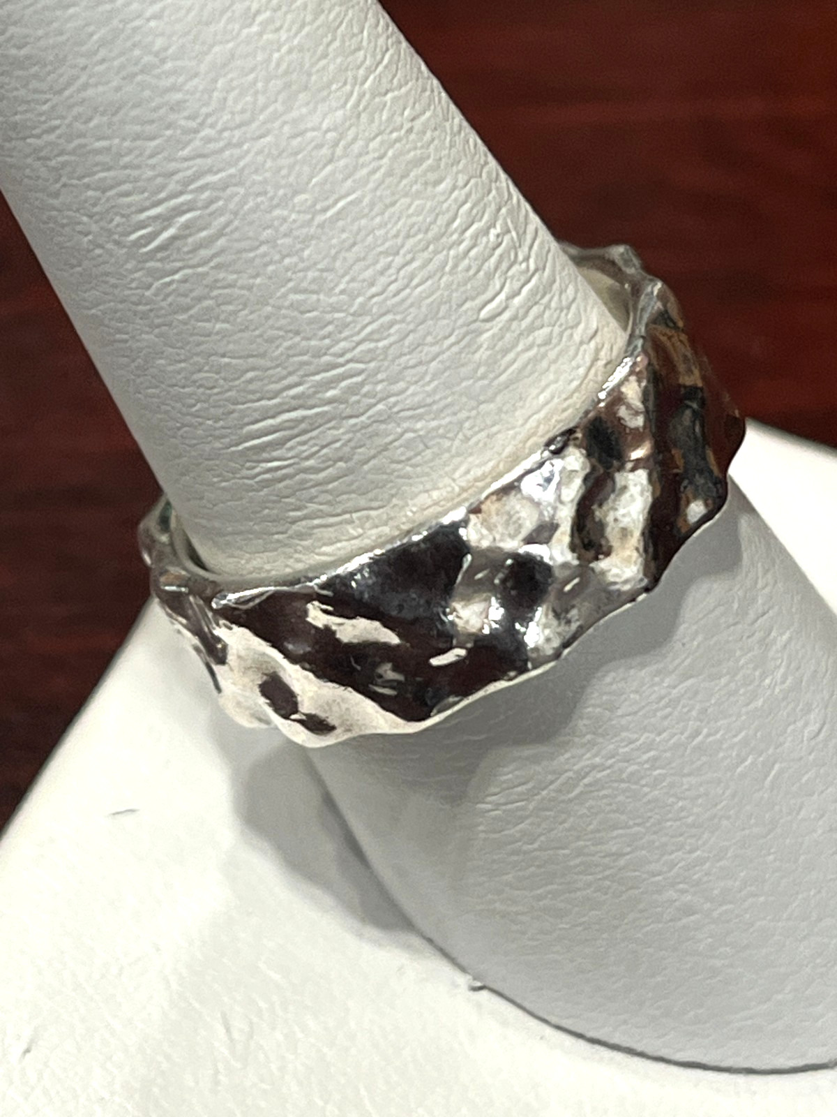 Vtg. Pandora Sterling Silver Hammered Band Ring Size 8.75 8.4 Grams