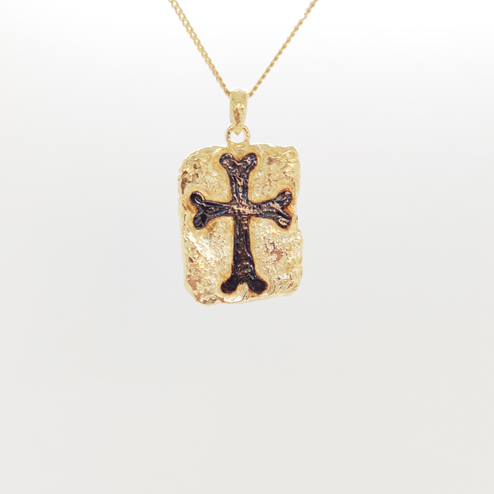 Gothic Cross Pendant 925 Silver Gold Filled Ancient Men Jewelry