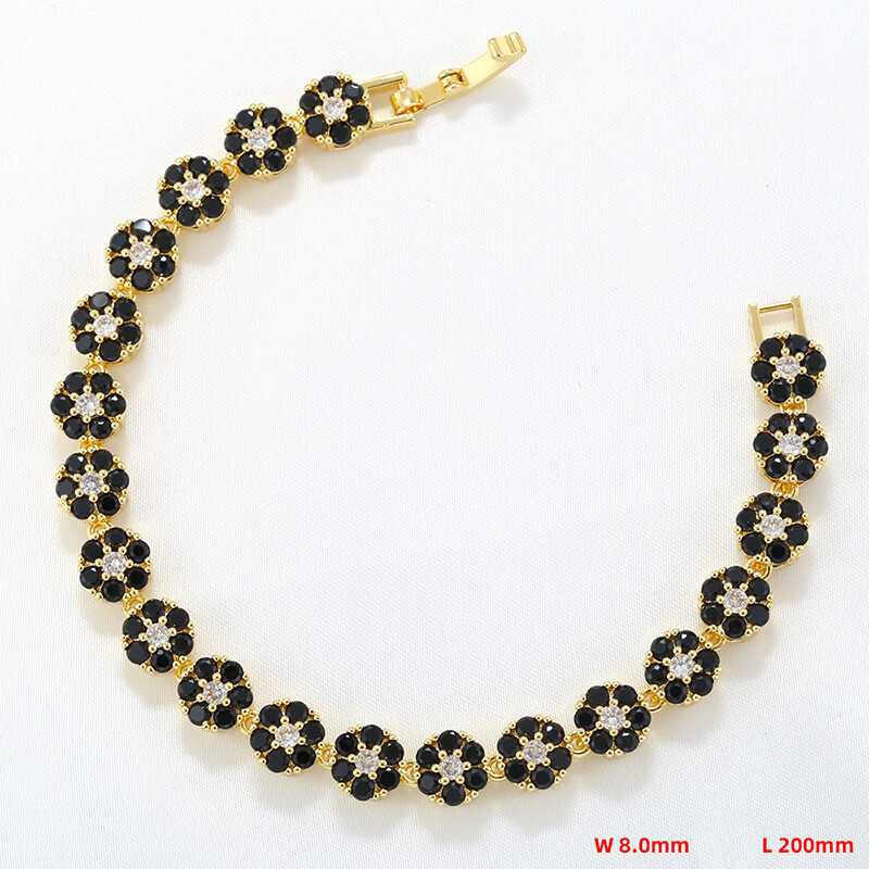 Charm Colorful Flower Tennis Chain Necklace Bracelet Jewelry Women Girl Choker