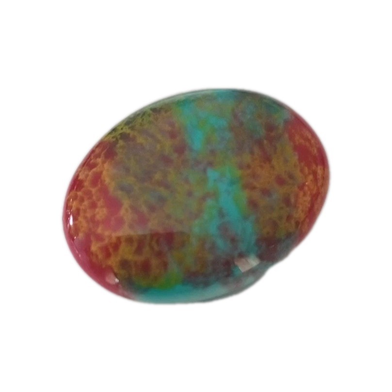Vintage Ceramic Brooch Multicolor Abstract Design Silver Tone 1 3/4 By 1 In