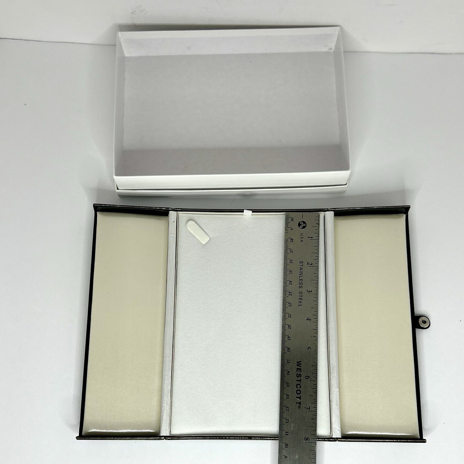 Leatherette Necklace Gift Box Black 2 Door 7.75 X 5.5 in Gold Trim