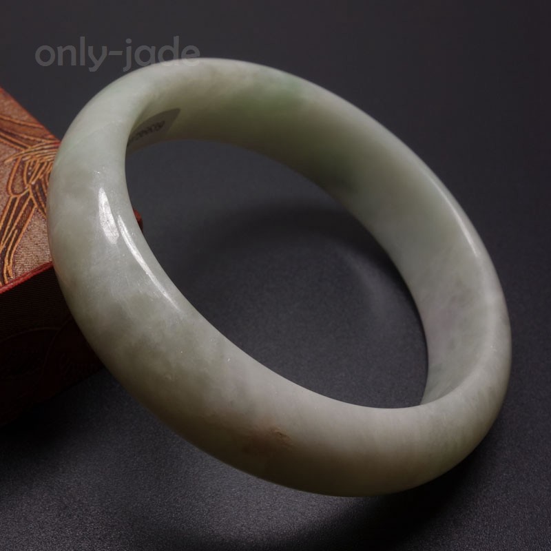 57mm Certified A 100% Natural Lavender Green Jade Jadeite Bracelet Bangle 13331