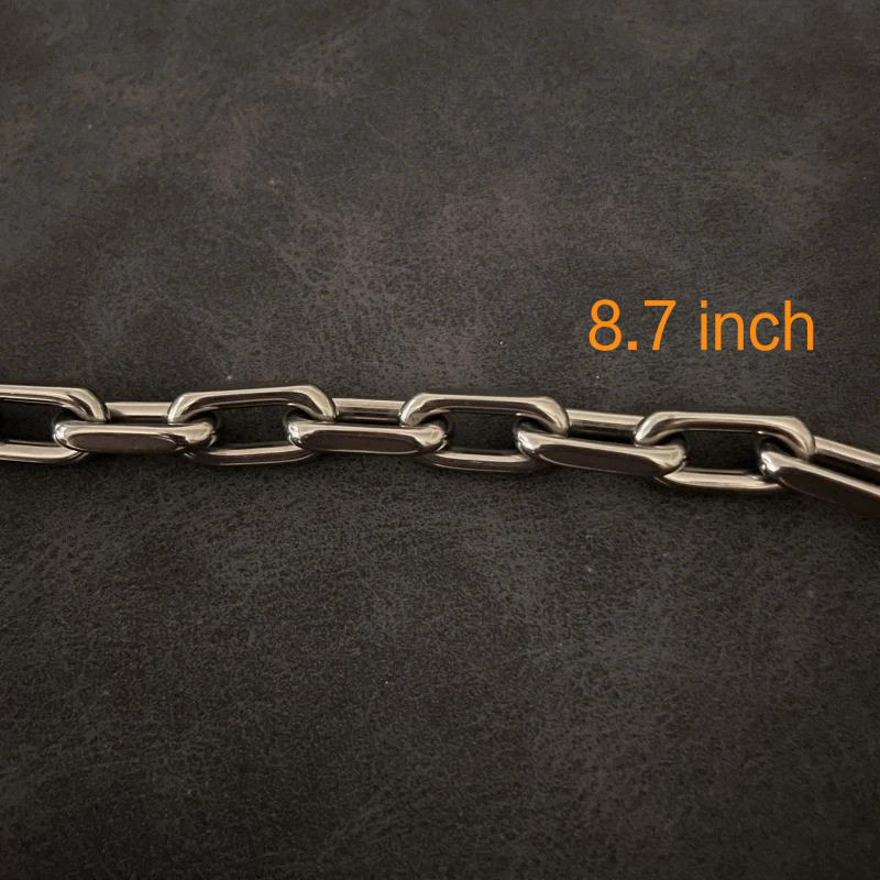 8mm Wide Pure Titanium Flat O-Chain Bracelet Men Women Chain Anti Allergy 8.7″