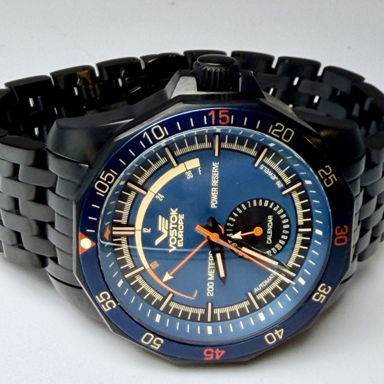Vostok Europe N1 Rocket Automatic POWER RESERVE CALENDAR Ltd Ed Mens Watch NE57A