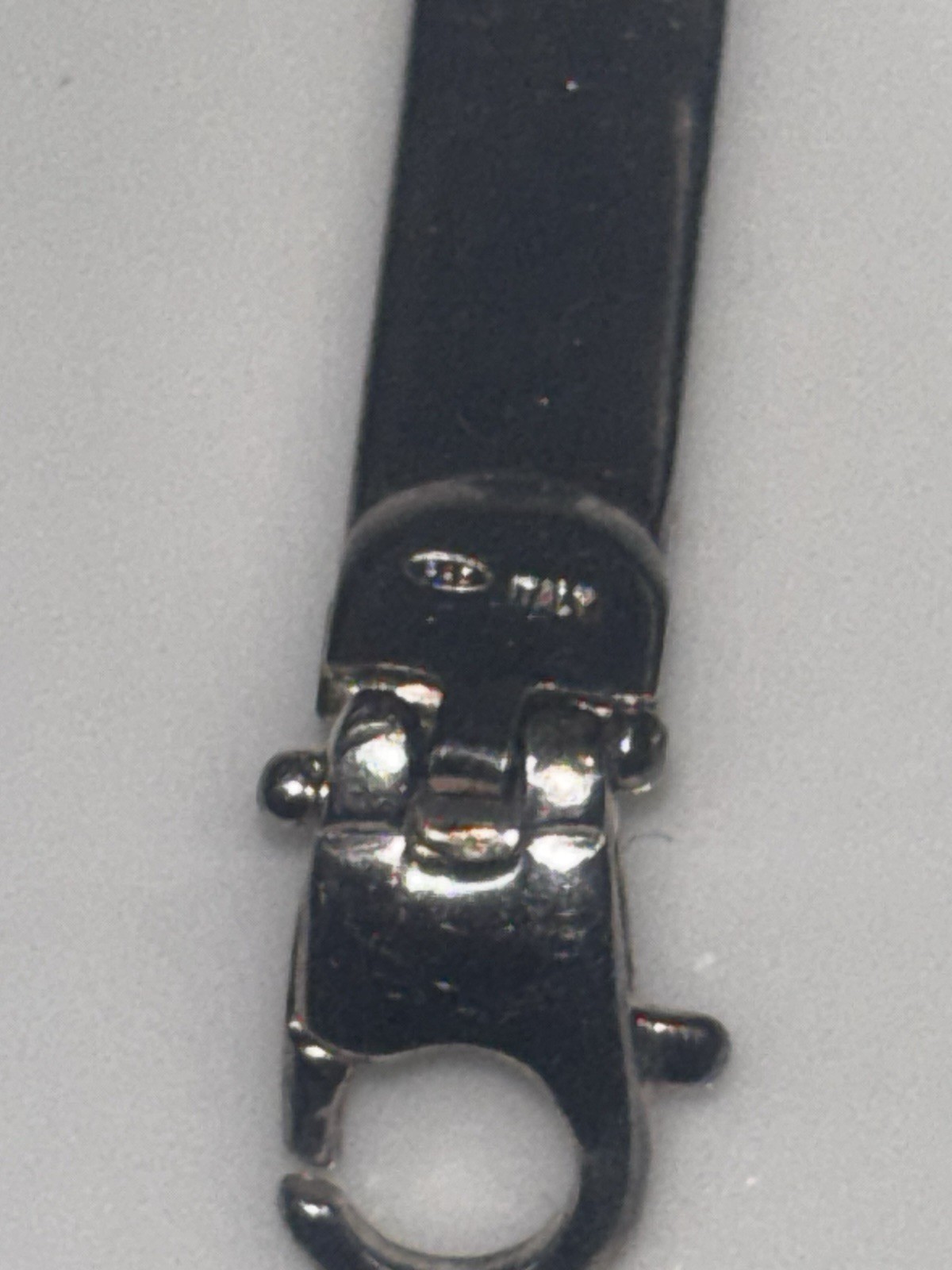 ITALY925 Sterling Silver Bar Link Chain Bracelet, Lobster Clasp, Signed No Stone