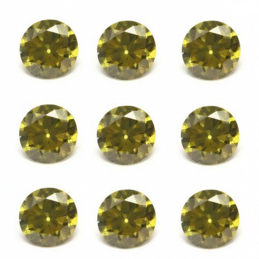 2.50 mm 10pcs Yellow Color Round Diamond Lot I1-3 Clarity