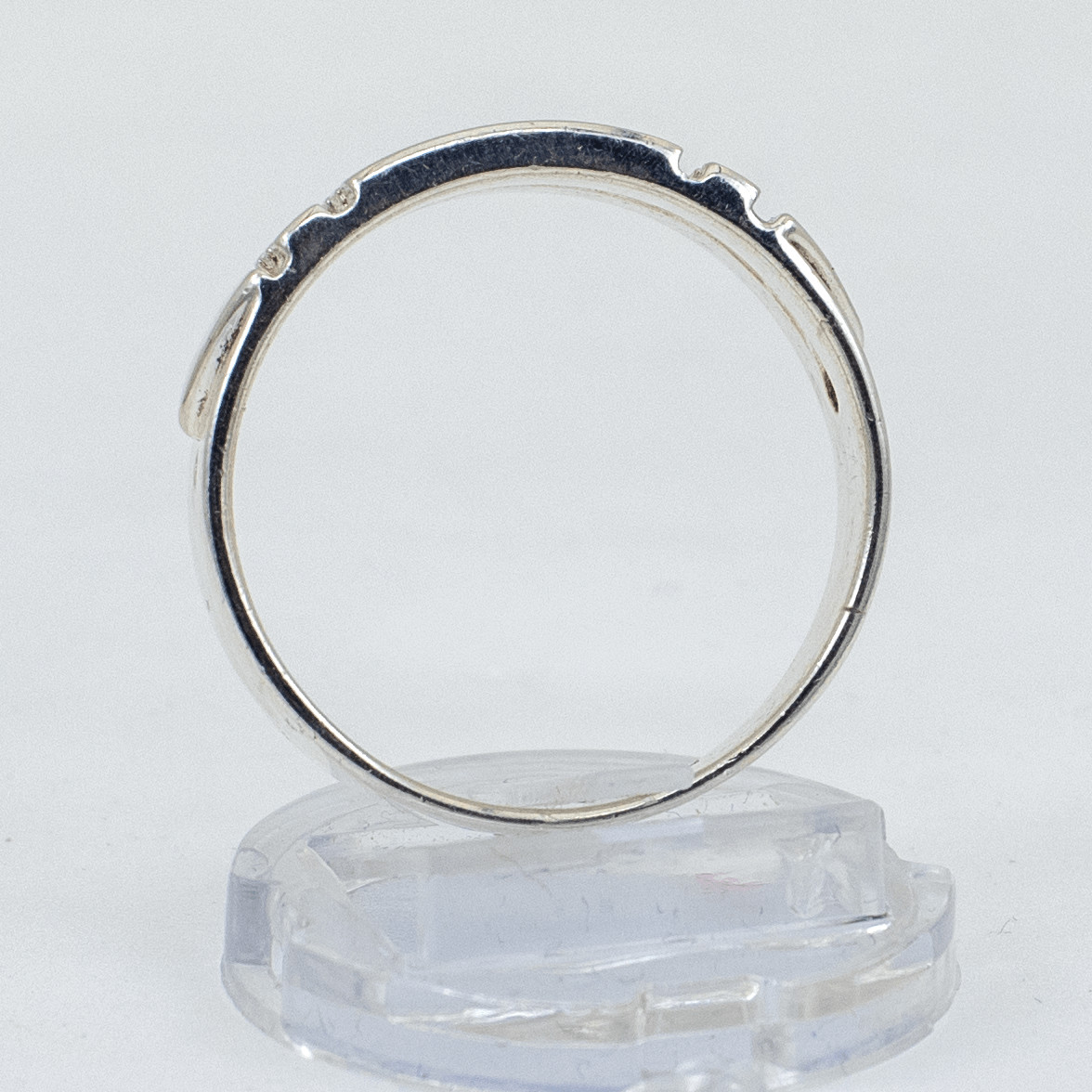 Silver ring with 3D grid for large sizes