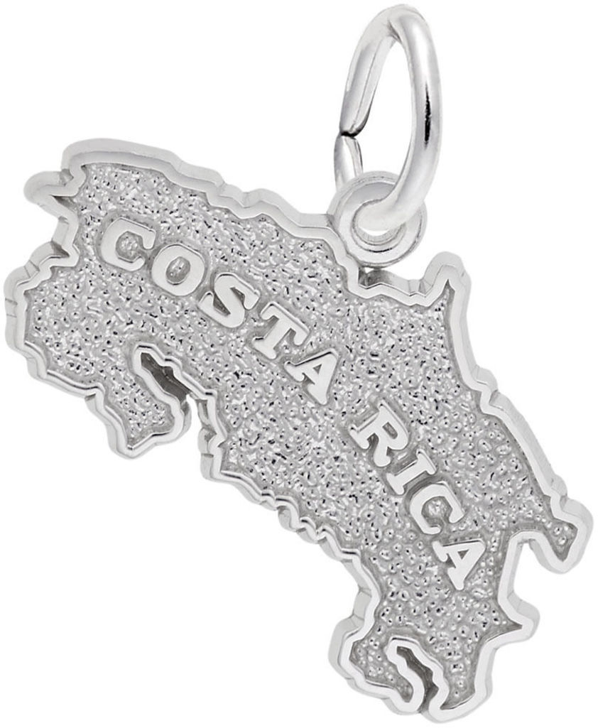 Sterling Silver Costa Rica Map Charm by Rembrandt