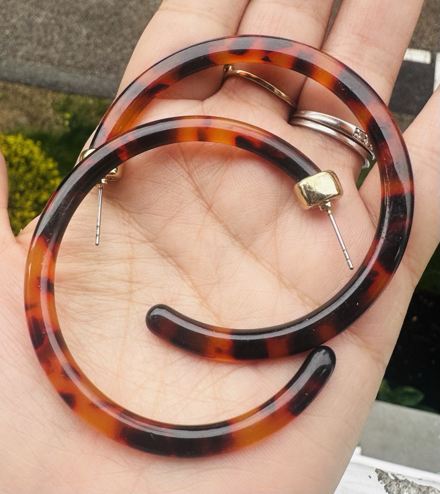 Boho Wood Necklace Set Tortoise Hoop Earrings Bracelet Earth Tone Retro