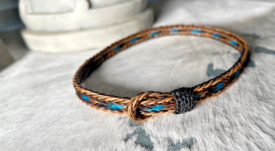 Western Boot Jewelry 3/8 in Horsehair Cowboy Adjustable fit Black Brown Turquois